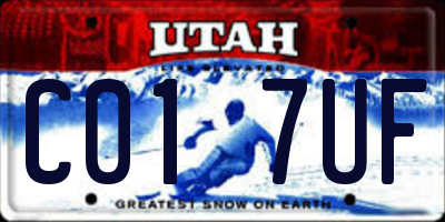 UT license plate C017UF