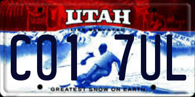 UT license plate C017UL