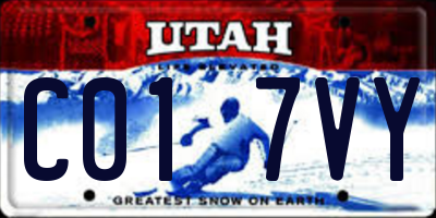 UT license plate C017VY
