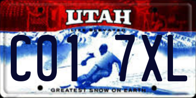 UT license plate C017XL