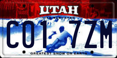 UT license plate C017ZM