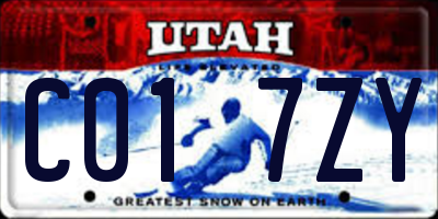UT license plate C017ZY