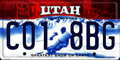 UT license plate C018BG