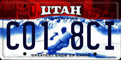 UT license plate C018CI