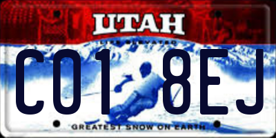 UT license plate C018EJ
