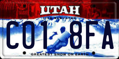 UT license plate C018FA