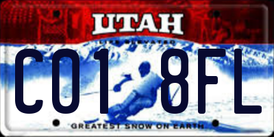 UT license plate C018FL