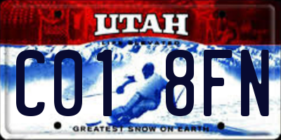 UT license plate C018FN