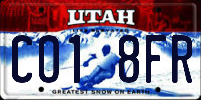 UT license plate C018FR