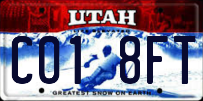 UT license plate C018FT