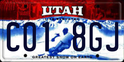 UT license plate C018GJ