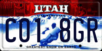 UT license plate C018GR