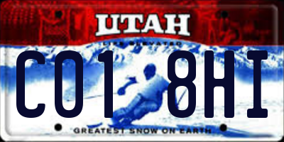 UT license plate C018HI