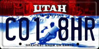 UT license plate C018HR