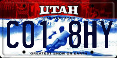 UT license plate C018HY