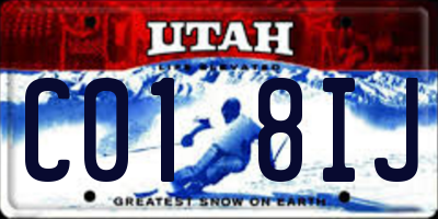 UT license plate C018IJ