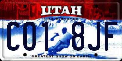 UT license plate C018JF