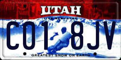 UT license plate C018JV