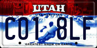 UT license plate C018LF