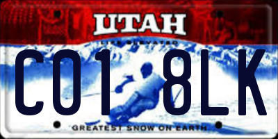 UT license plate C018LK