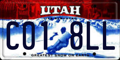 UT license plate C018LL
