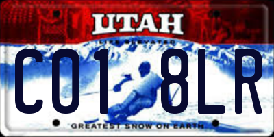 UT license plate C018LR