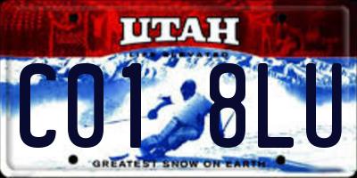 UT license plate C018LU