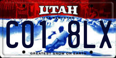 UT license plate C018LX