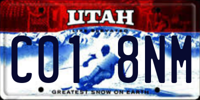 UT license plate C018NM
