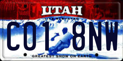 UT license plate C018NW