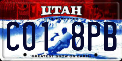 UT license plate C018PB