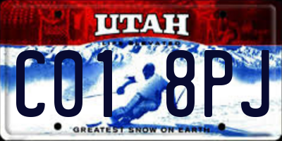 UT license plate C018PJ
