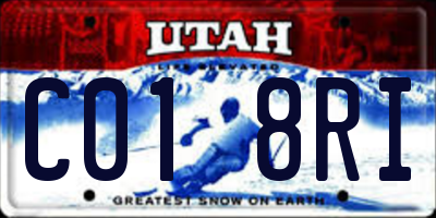UT license plate C018RI