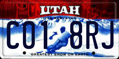 UT license plate C018RJ