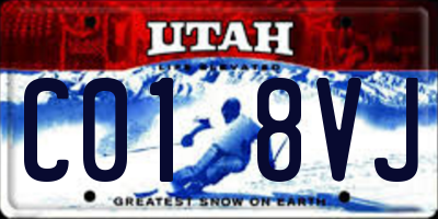 UT license plate C018VJ