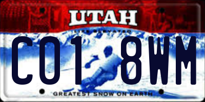 UT license plate C018WM