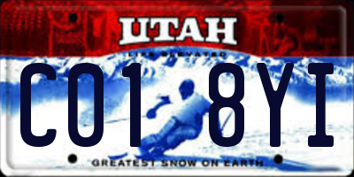 UT license plate C018YI