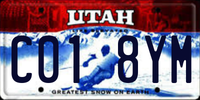 UT license plate C018YM