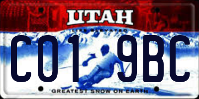 UT license plate C019BC
