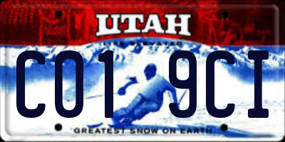UT license plate C019CI