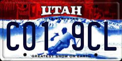 UT license plate C019CL