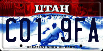 UT license plate C019FA