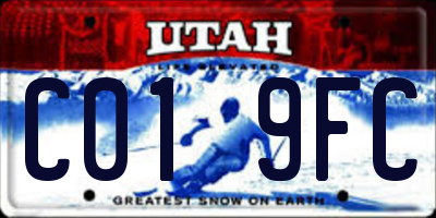 UT license plate C019FC