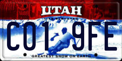 UT license plate C019FE