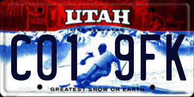 UT license plate C019FK