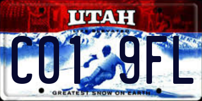 UT license plate C019FL
