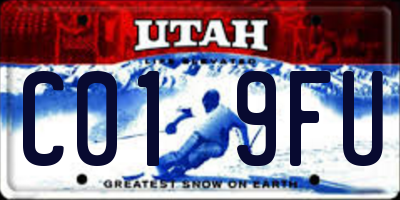 UT license plate C019FU