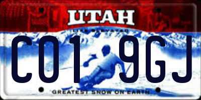 UT license plate C019GJ
