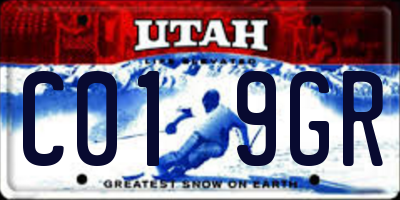 UT license plate C019GR