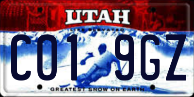 UT license plate C019GZ